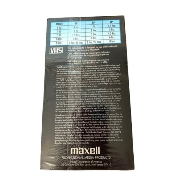Maxell  VHS P/I Plus T-120 Lapse Recording VHS New Sealed - Picture 2 of 3